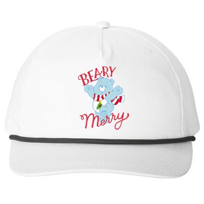 Christmas Wishes Bear Is Beary Merry Snapback Five-Panel Rope Hat