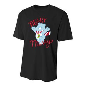 Christmas Wishes Bear Is Beary Merry Youth Performance Sprint T-Shirt