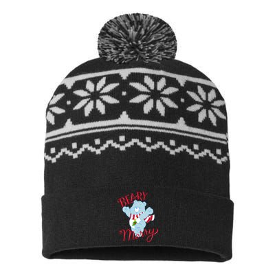 Christmas Wishes Bear Is Beary Merry USA-Made Snowflake Beanie