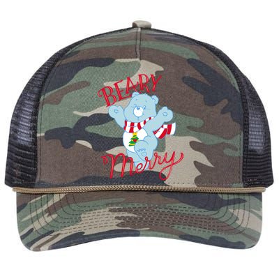 Christmas Wishes Bear Is Beary Merry Retro Rope Trucker Hat Cap