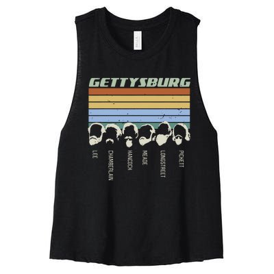 Civil Wars Beards Gettysburg Beard Gift Old School Women's Racerback Cropped Tank