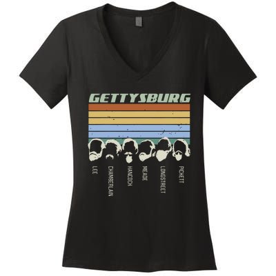 Civil Wars Beards Gettysburg Beard Gift Old School Women's V-Neck T-Shirt