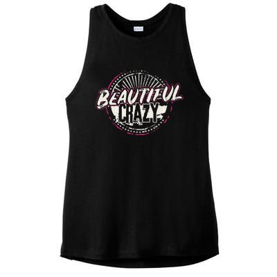 Crazy Women Beautiful Country Music Ladies PosiCharge Tri-Blend Wicking Tank