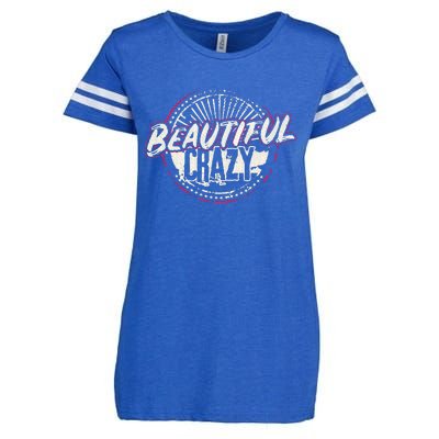 Crazy Women Beautiful Country Music Enza Ladies Jersey Football T-Shirt