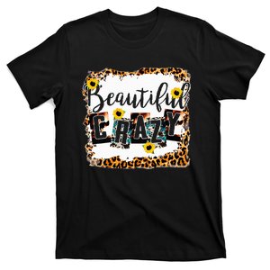 Crazy Women Beautiful Country Music Girl Western Leopard T-Shirt