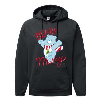 Christmas Wishes Bear Is Beary Merry Performance Fleece Hoodie