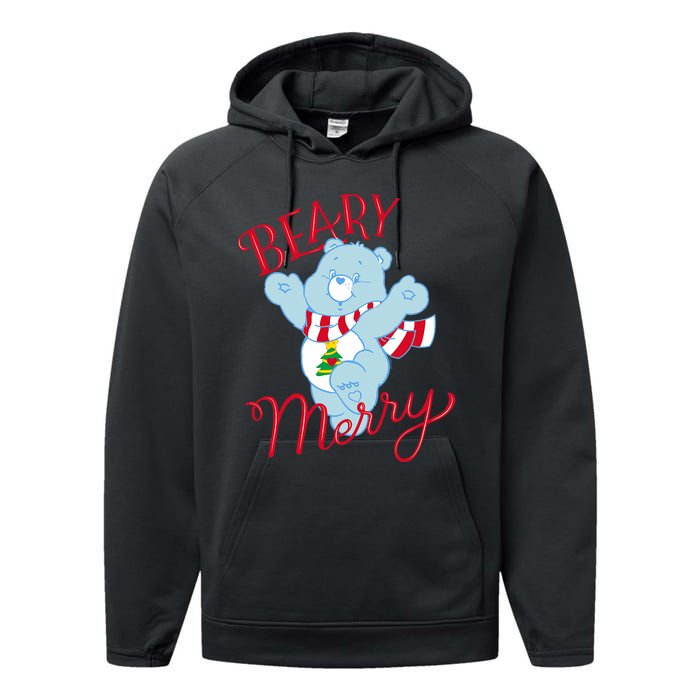 Christmas Wishes Bear Is Beary Merry Performance Fleece Hoodie