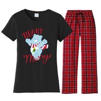 Christmas Wishes Bear Is Beary Merry Women's Flannel Pajama Set