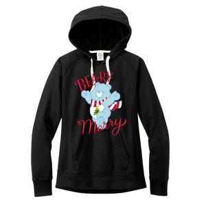 Christmas Wishes Bear Is Beary Merry Women's Fleece Hoodie