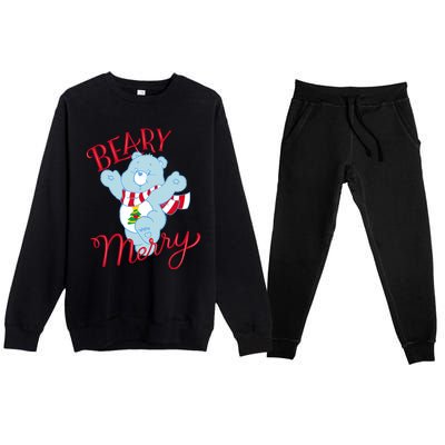 Christmas Wishes Bear Is Beary Merry Premium Crewneck Sweatsuit Set