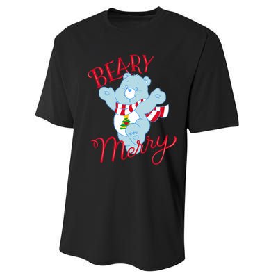 Christmas Wishes Bear Is Beary Merry Performance Sprint T-Shirt