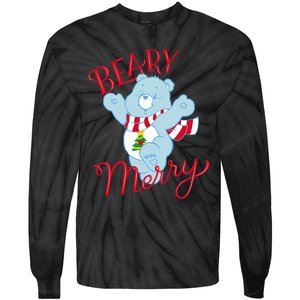 Christmas Wishes Bear Is Beary Merry Tie-Dye Long Sleeve Shirt