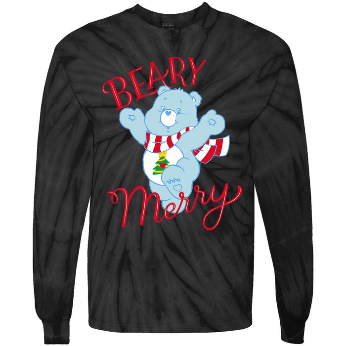 Christmas Wishes Bear Is Beary Merry Tie-Dye Long Sleeve Shirt