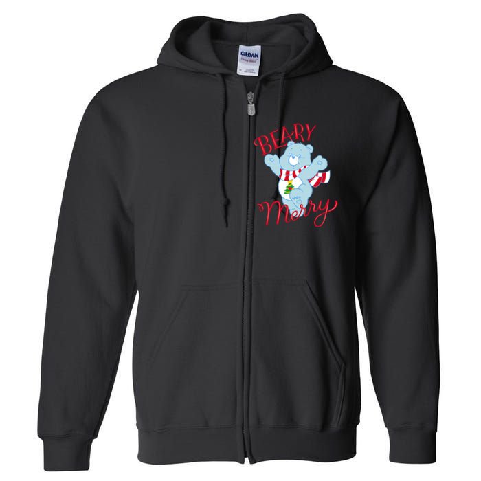 Christmas Wishes Bear Is Beary Merry Full Zip Hoodie