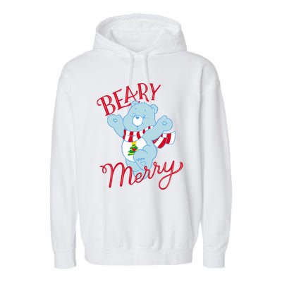 Christmas Wishes Bear Is Beary Merry Garment-Dyed Fleece Hoodie