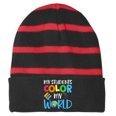 Color World Back To School Striped Beanie with Solid Band