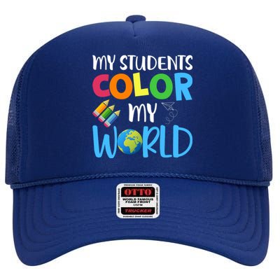 Color World Back To School High Crown Mesh Back Trucker Hat