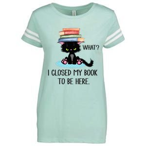 Cat What Cat Books I Closed My Book To Be Here Enza Ladies Jersey Football T-Shirt