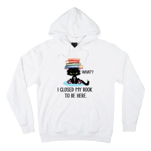 Cat What Cat Books I Closed My Book To Be Here Hoodie