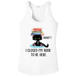 Cat What Cat Books I Closed My Book To Be Here Ladies PosiCharge Competitor Racerback Tank