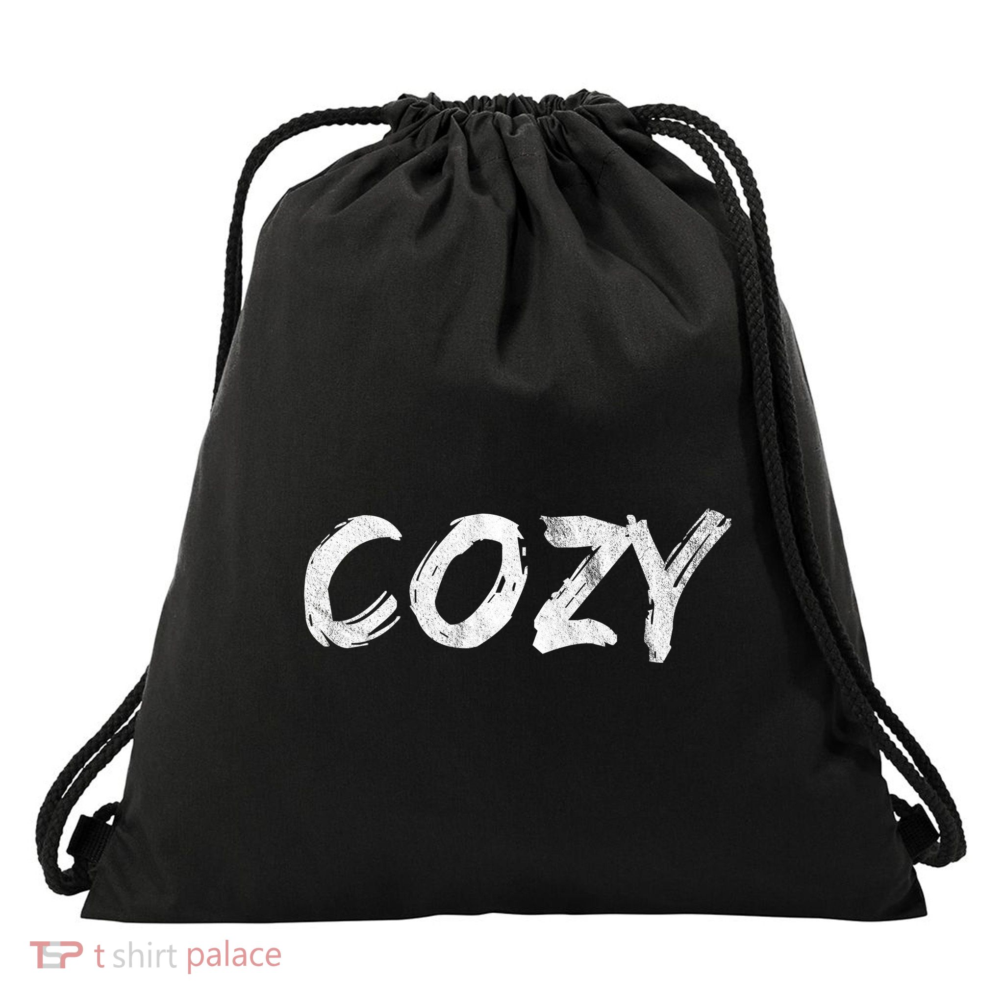 Cozy Word Drawstring Bag