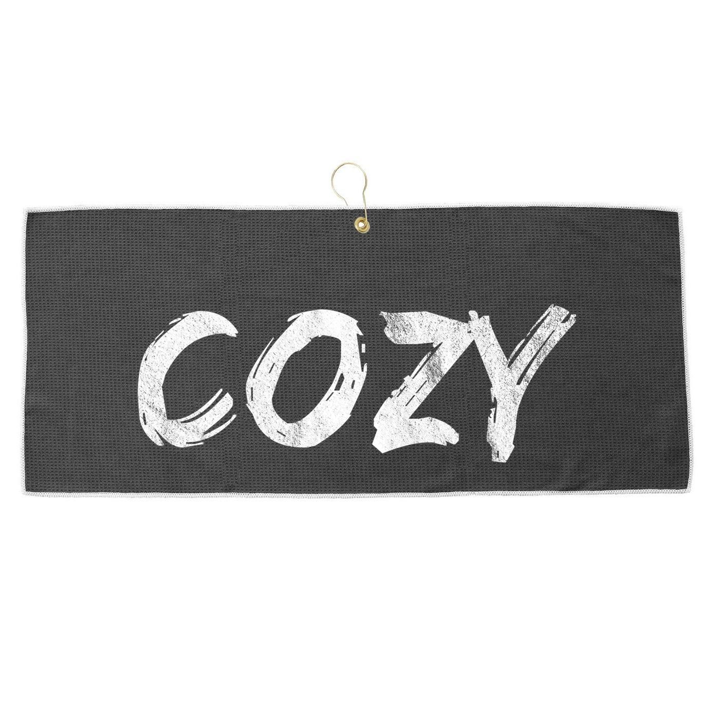 Cozy Word Large Microfiber Waffle Golf Towel
