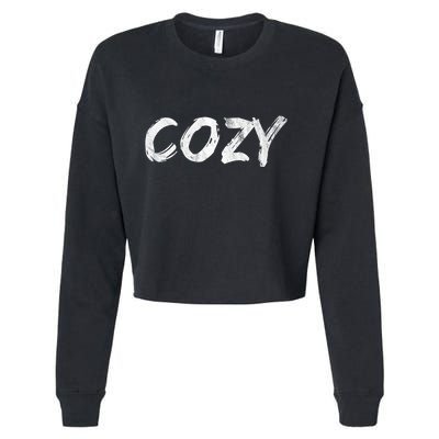 Cozy Word Cropped Pullover Crew