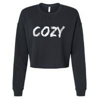 Cozy Word Cropped Pullover Crew