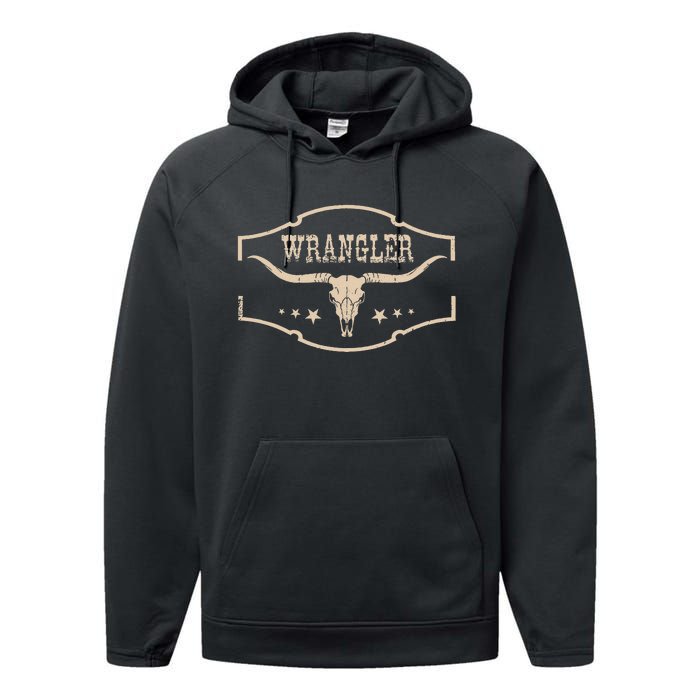 Classic Wranglers Cowhide Bulls Skulls Vintage Performance Fleece Hoodie