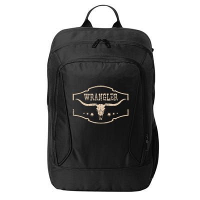 Classic Wranglers Cowhide Bulls Skulls Vintage City Backpack