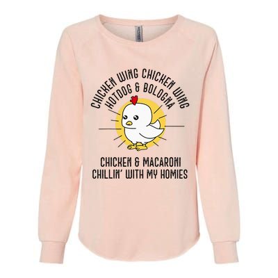 Chicken Wing Chicken Wing Song Lyric Hot Dog Bologna Womens California Wash Sweatshirt