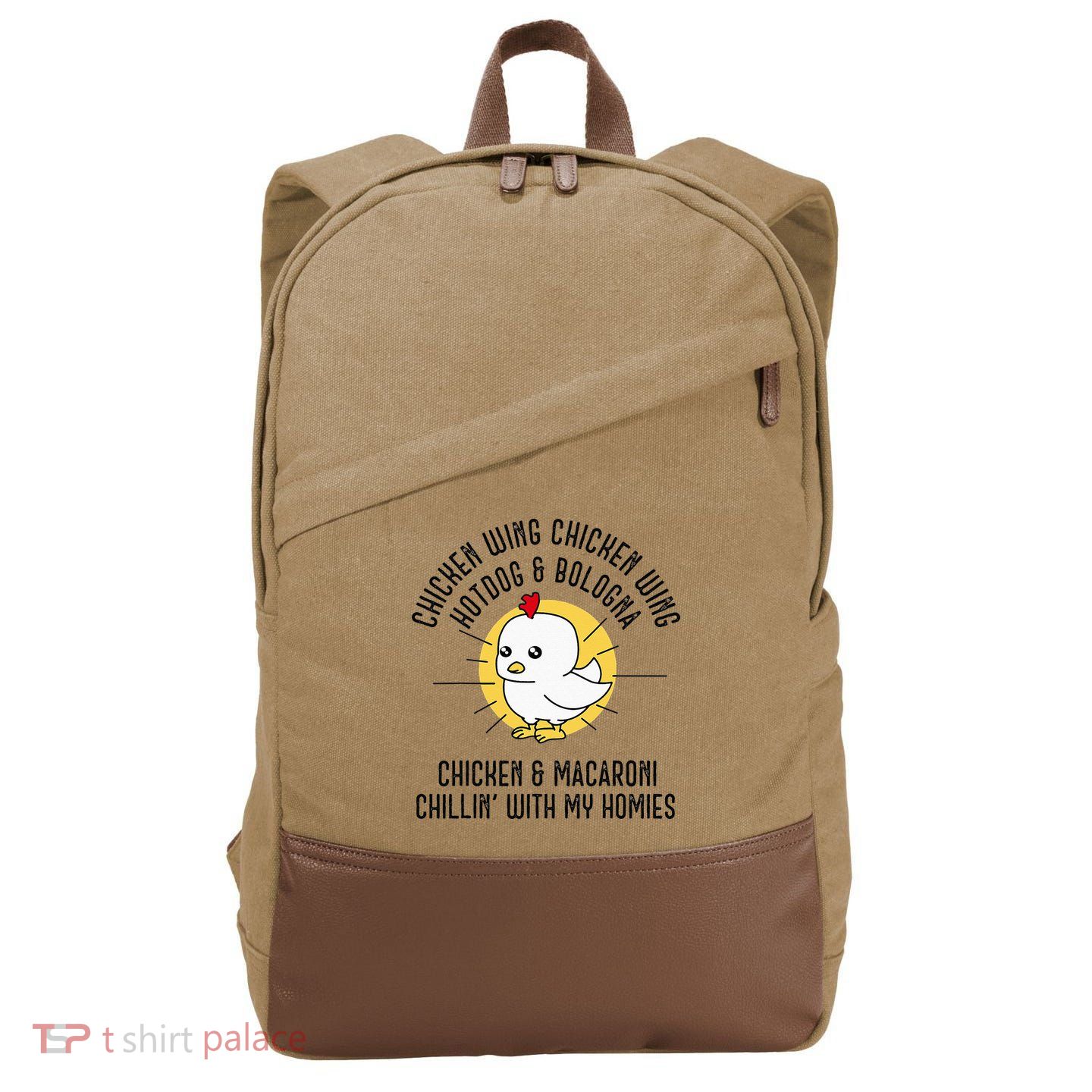 Chicken Wing Chicken Wing Song Lyric Hot Dog Bologna Cotton Canvas Backpack