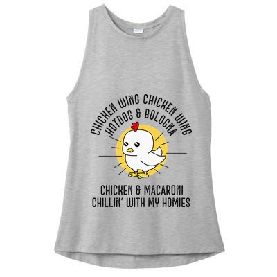 Chicken Wing Chicken Wing Song Lyric Hot Dog Bologna Ladies PosiCharge Tri-Blend Wicking Tank