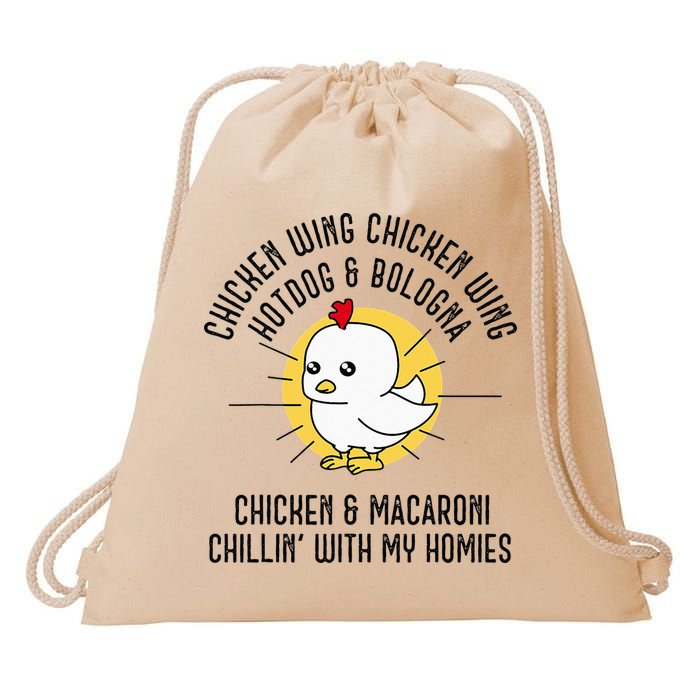 Chicken Wing Chicken Wing Song Lyric Hot Dog Bologna Drawstring Bag