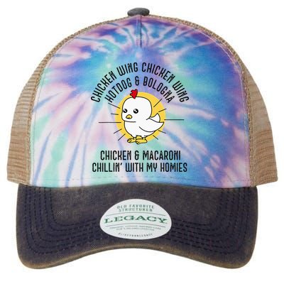 Chicken Wing Chicken Wing Song Lyric Hot Dog Bologna Legacy Tie Dye Trucker Hat