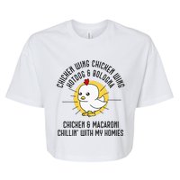 Chicken Wing Chicken Wing Song Lyric Hot Dog Bologna Bella+Canvas Jersey Crop Tee