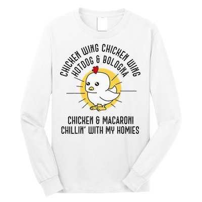 Chicken Wing Chicken Wing Song Lyric Hot Dog Bologna Long Sleeve Shirt