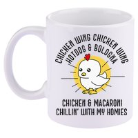 Chicken Wing Chicken Wing Song Lyric Hot Dog Bologna 11oz C Handle Ceramic Mug