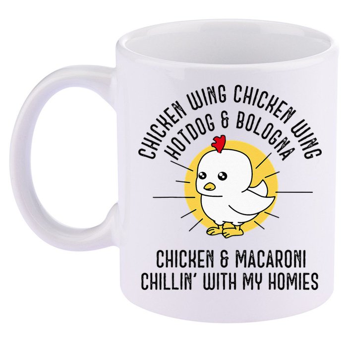 Chicken Wing Chicken Wing Song Lyric Hot Dog Bologna 11oz C Handle Ceramic Mug