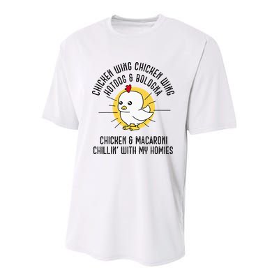 Chicken Wing Chicken Wing Song Lyric Hot Dog Bologna Youth Performance Sprint T-Shirt