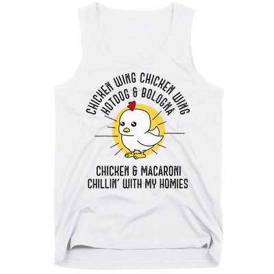 Chicken Wing Chicken Wing Song Lyric Hot Dog Bologna Tank Top