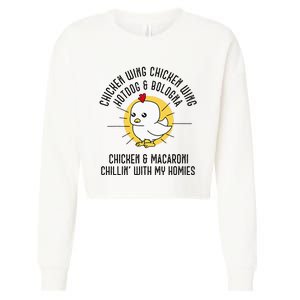 Chicken Wing Chicken Wing Song Lyric Hot Dog Bologna Cropped Pullover Crew