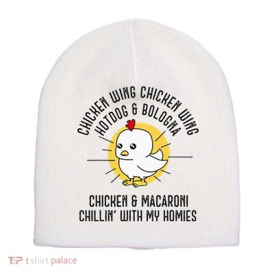 Chicken Wing Chicken Wing Song Lyric Hot Dog Bologna Short Acrylic Beanie