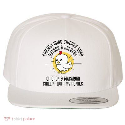 Chicken Wing Chicken Wing Song Lyric Hot Dog Bologna Wool Snapback Cap