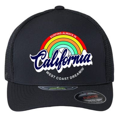 California West Coast Dreamin Retro Rainbow Flexfit Unipanel Trucker Cap