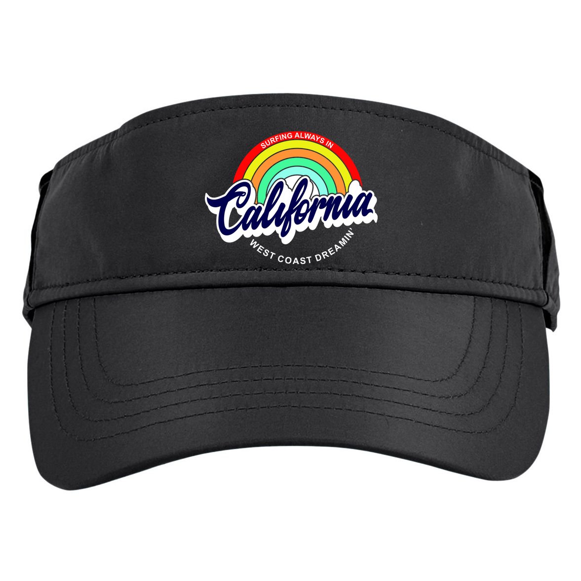 California West Coast Dreamin Retro Rainbow Adult Drive Performance Visor