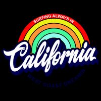 California West Coast Dreamin Retro Rainbow Mug