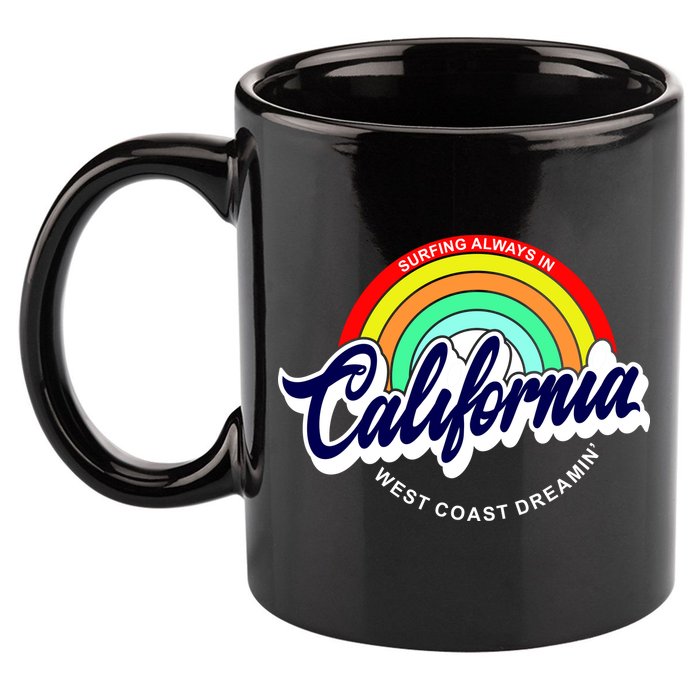California West Coast Dreamin Retro Rainbow 11oz C Handle Ceramic Mug
