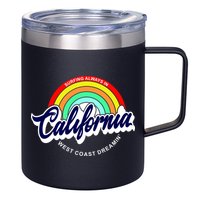 California West Coast Dreamin Retro Rainbow 12oz Stainless Steel Coffee Mug