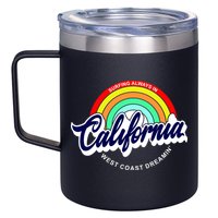 California West Coast Dreamin Retro Rainbow 12oz Stainless Steel Coffee Mug
